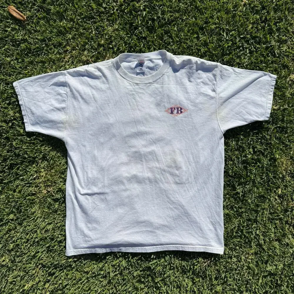 Vintage Flat Broke Graphic T-Shirt XXL White